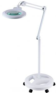 (Round 8x or 5x Diaptor) Magnifying lamp with interchangeable lens/ compact stand/ dimmer lights 